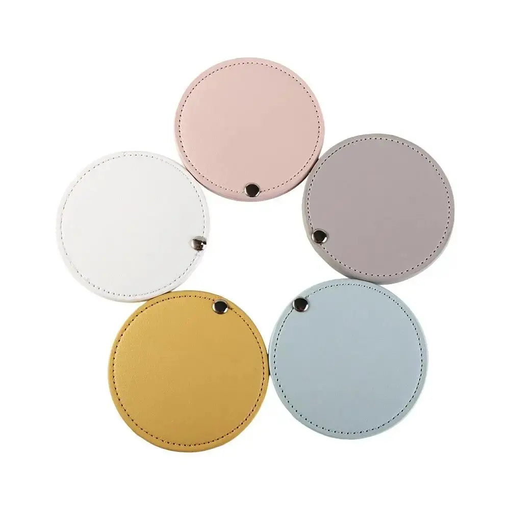 1Pc PU Leather Mini Mirror