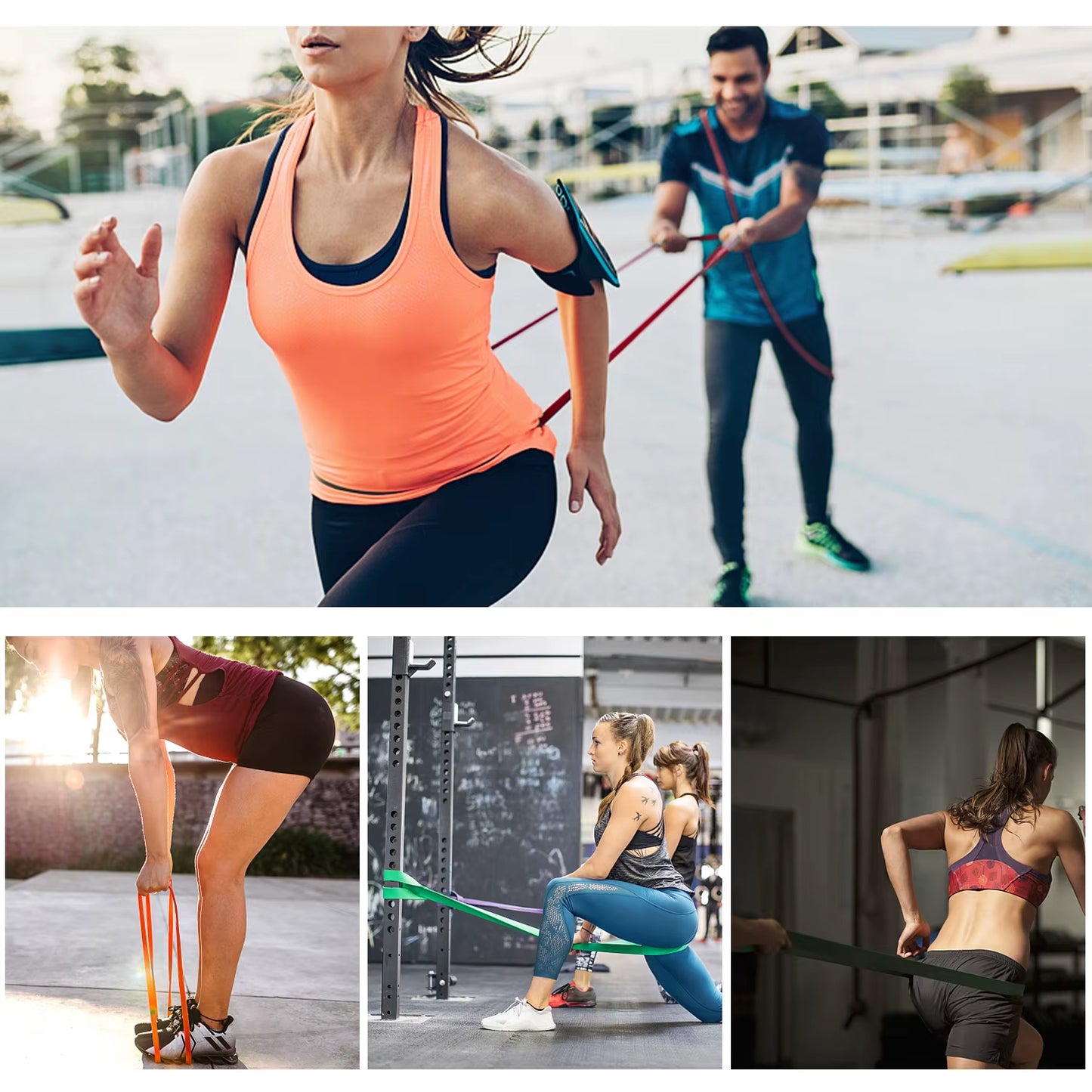 5 Packs Pull up Assist Bands Set Resistance Loop Bands Powerlifting Workout Exercise Stretch Bands and Carry Bag