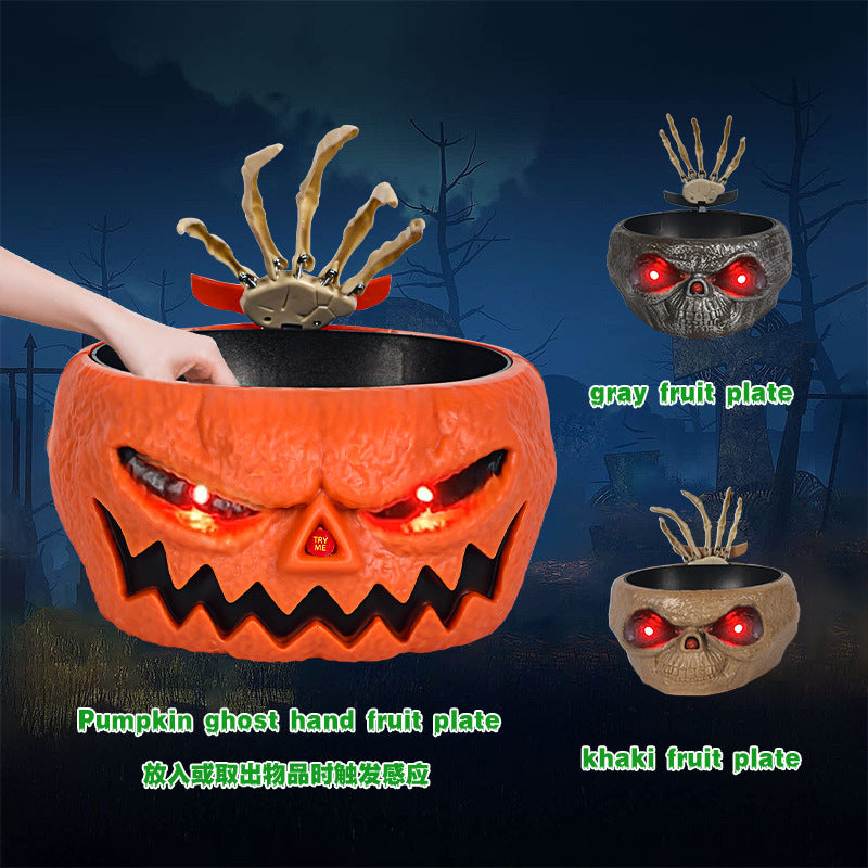 Halloween | Motion-Activated Candy Bowl Pumpkin — Spooky Serving Dish