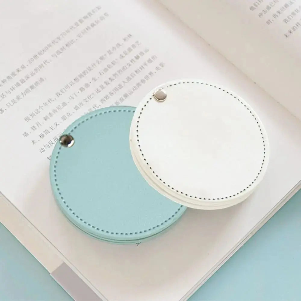 1Pc PU Leather Mini Mirror