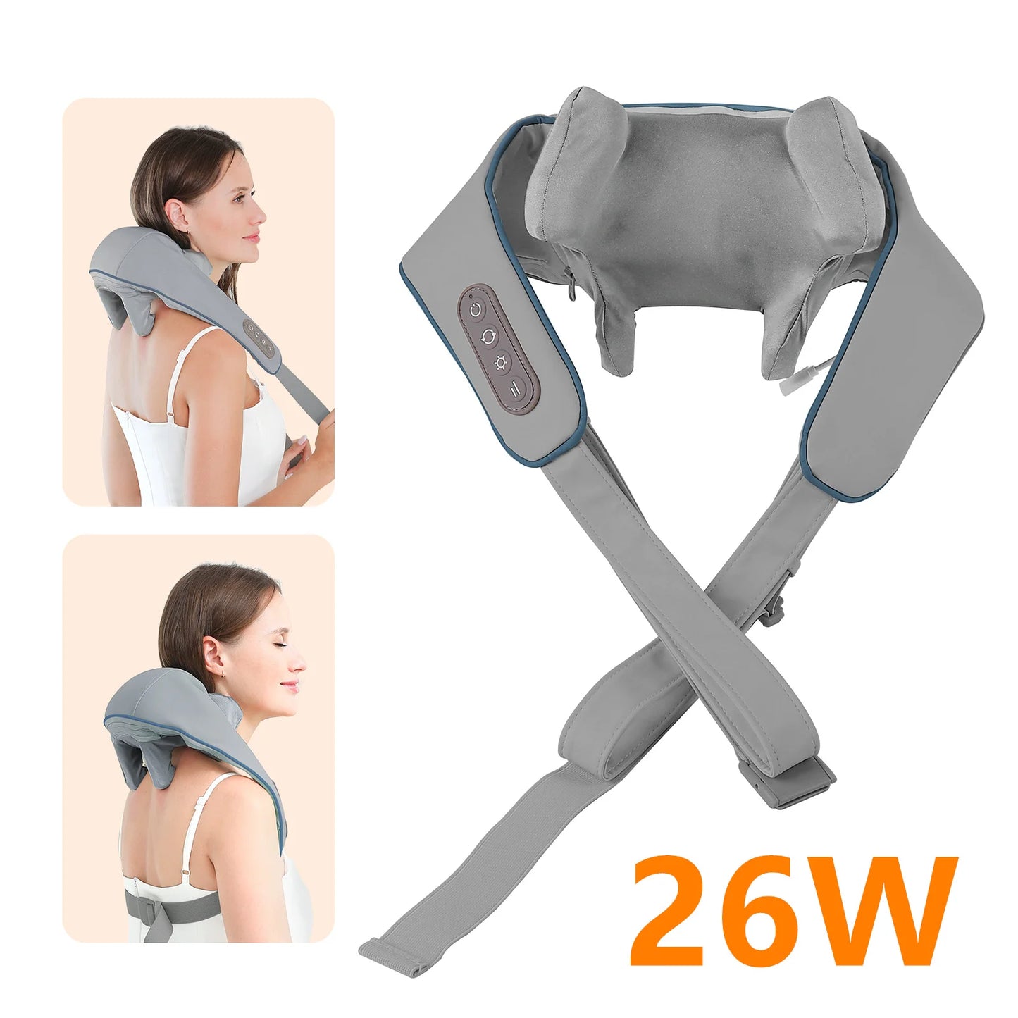 20-26W Wireless Neck & Shoulder Massager – Deep Kneading Massage Shawl with Heat