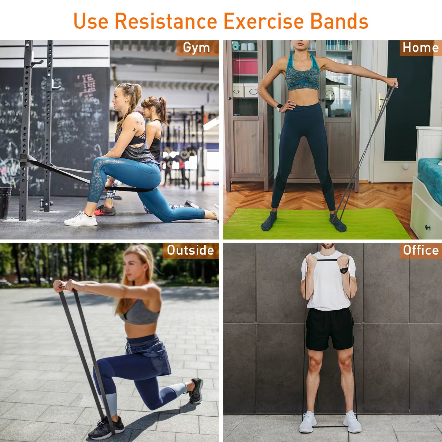 5 Packs Pull up Assist Bands Set Resistance Loop Bands Powerlifting Workout Exercise Stretch Bands and Carry Bag
