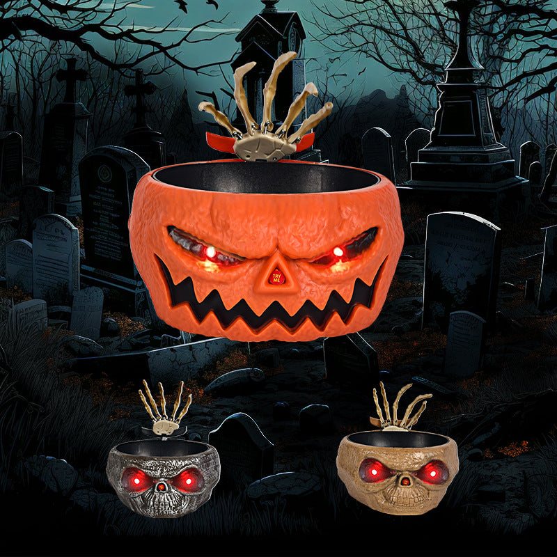 Halloween | Motion-Activated Candy Bowl Pumpkin — Spooky Serving Dish