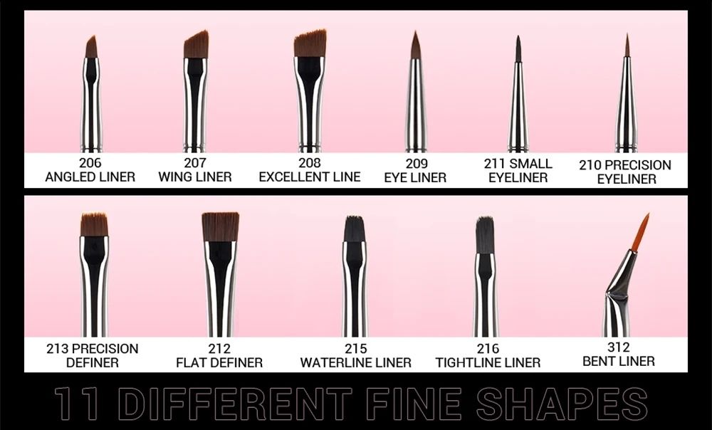 11‑Piece Professional Eyeliner Brush Set