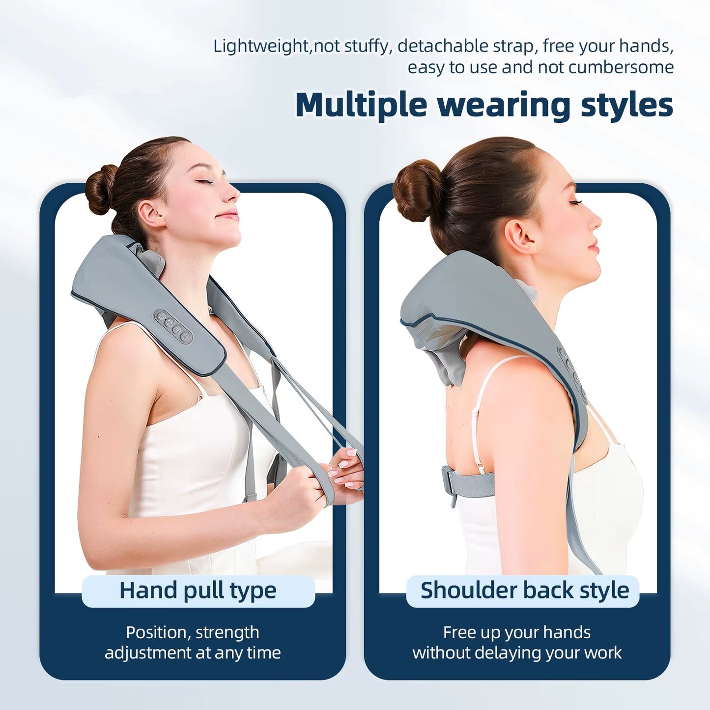 20-26W Wireless Neck & Shoulder Massager – Deep Kneading Massage Shawl with Heat
