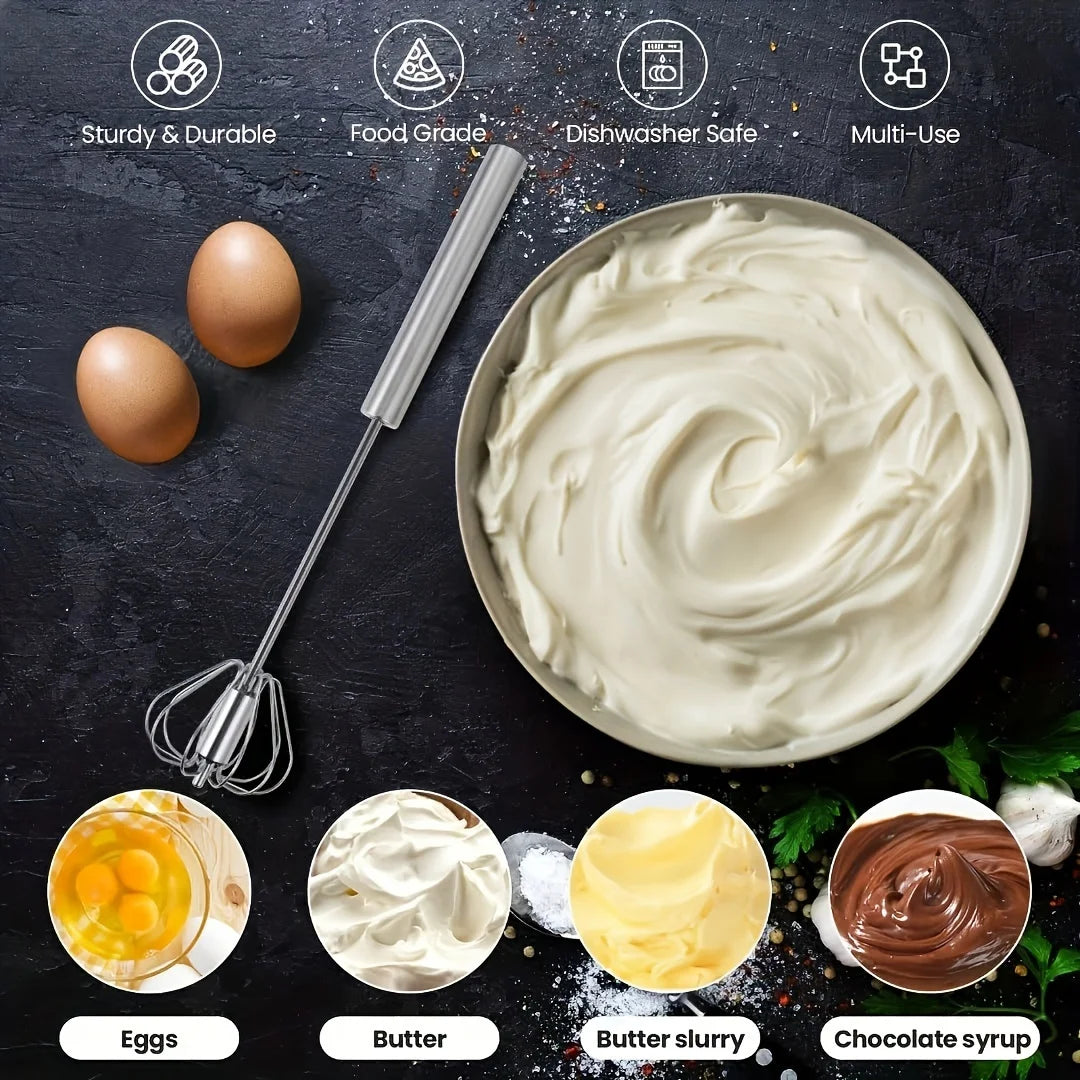 Stainless Steel Semi-Automatic Egg Beater