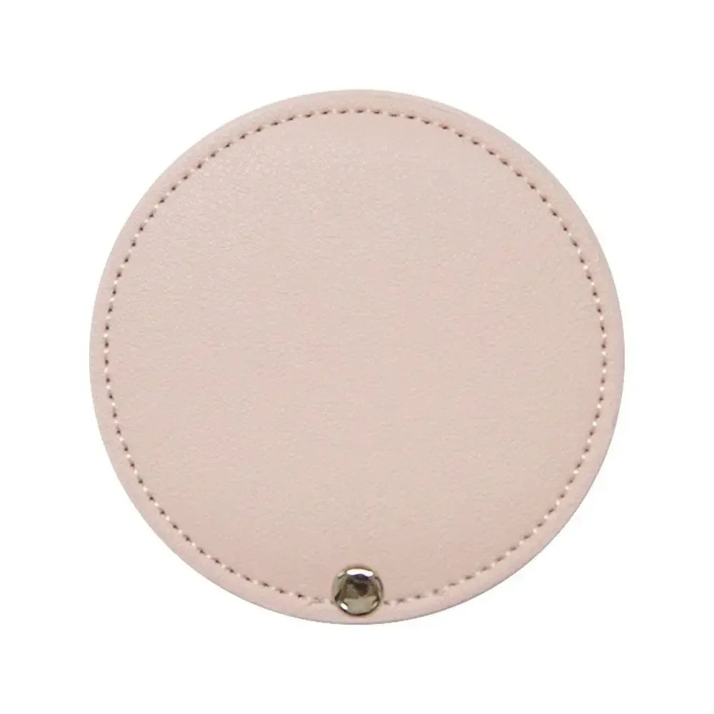 1Pc PU Leather Mini Mirror