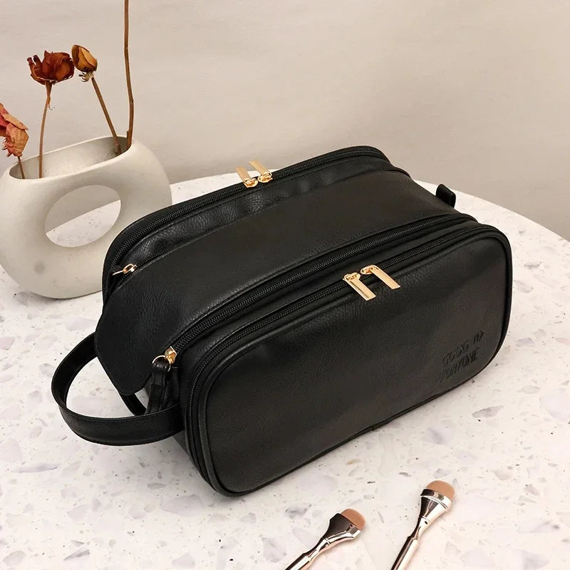đ The Master Aesthetician: Multifunctional Large-Capacity PU Leather Makeup Bag