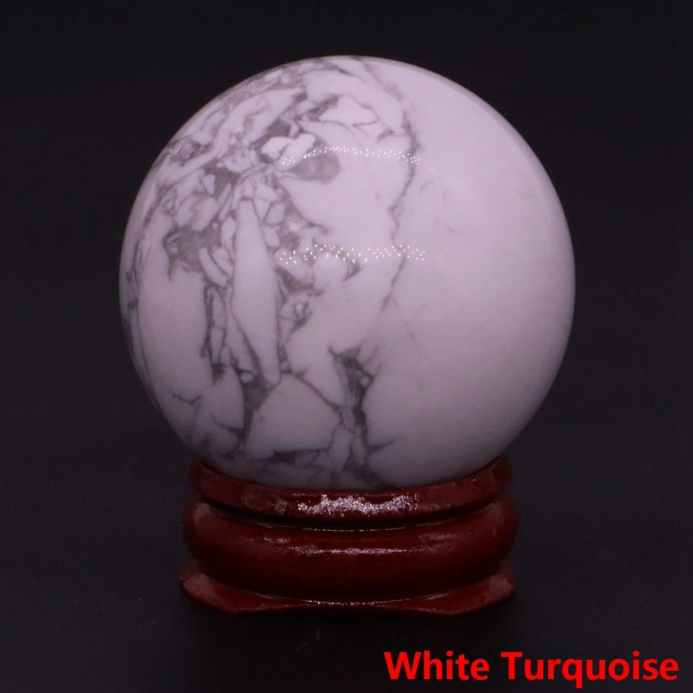 Halloween | 40MM Halloween Crystal Sphere – Natural Gemstone Energy Ball with Wooden Stand