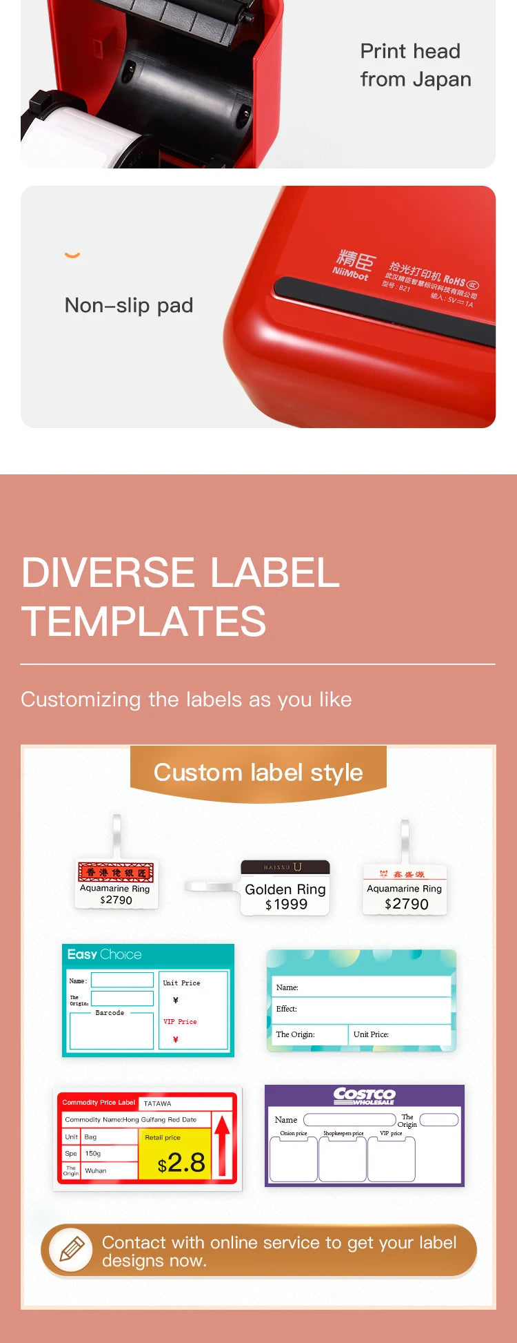 B21 Mini Portable Thermal Label Printer