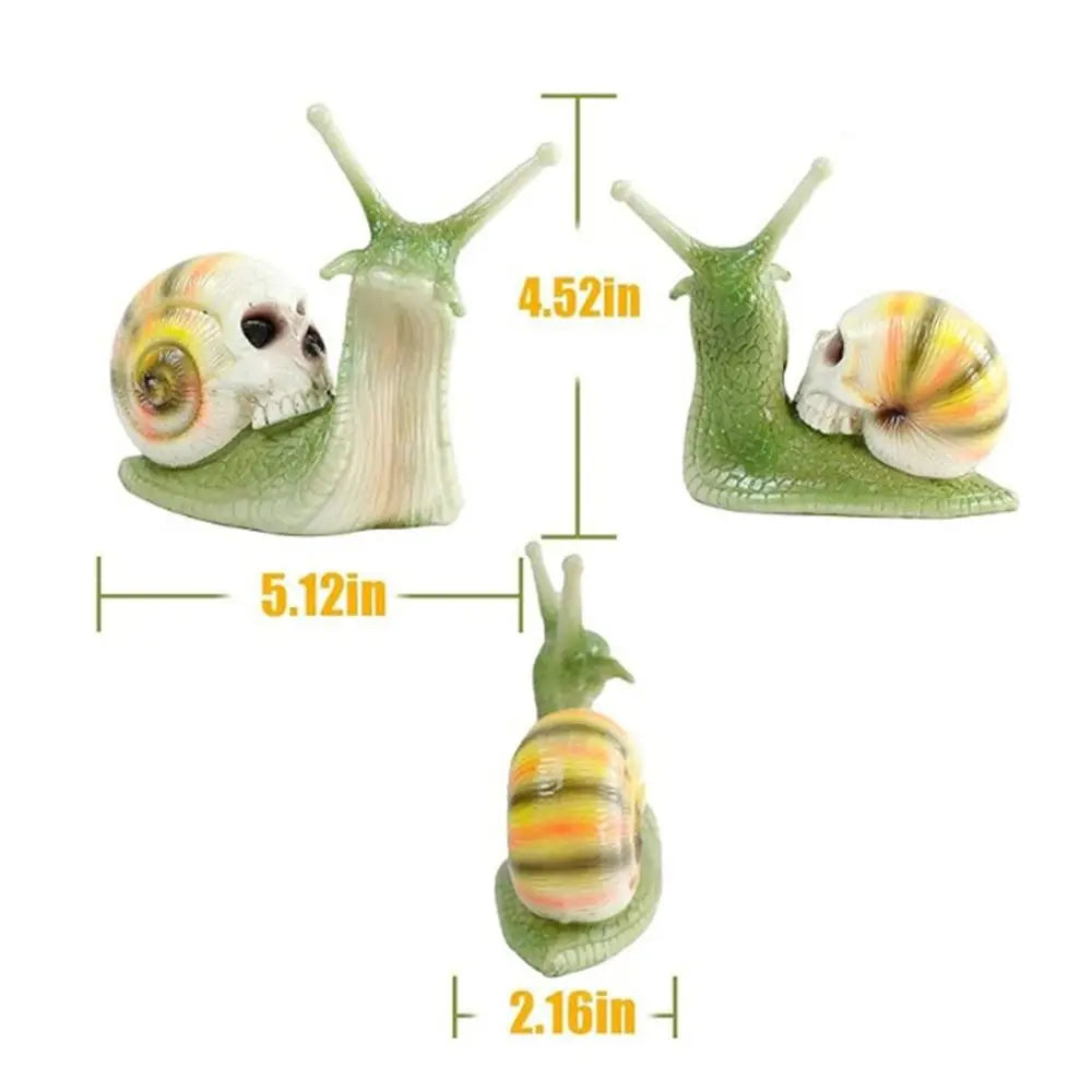 Halloween | Gothic Skeleton Snail Sculpture – Whimsical Halloween Garden Decor