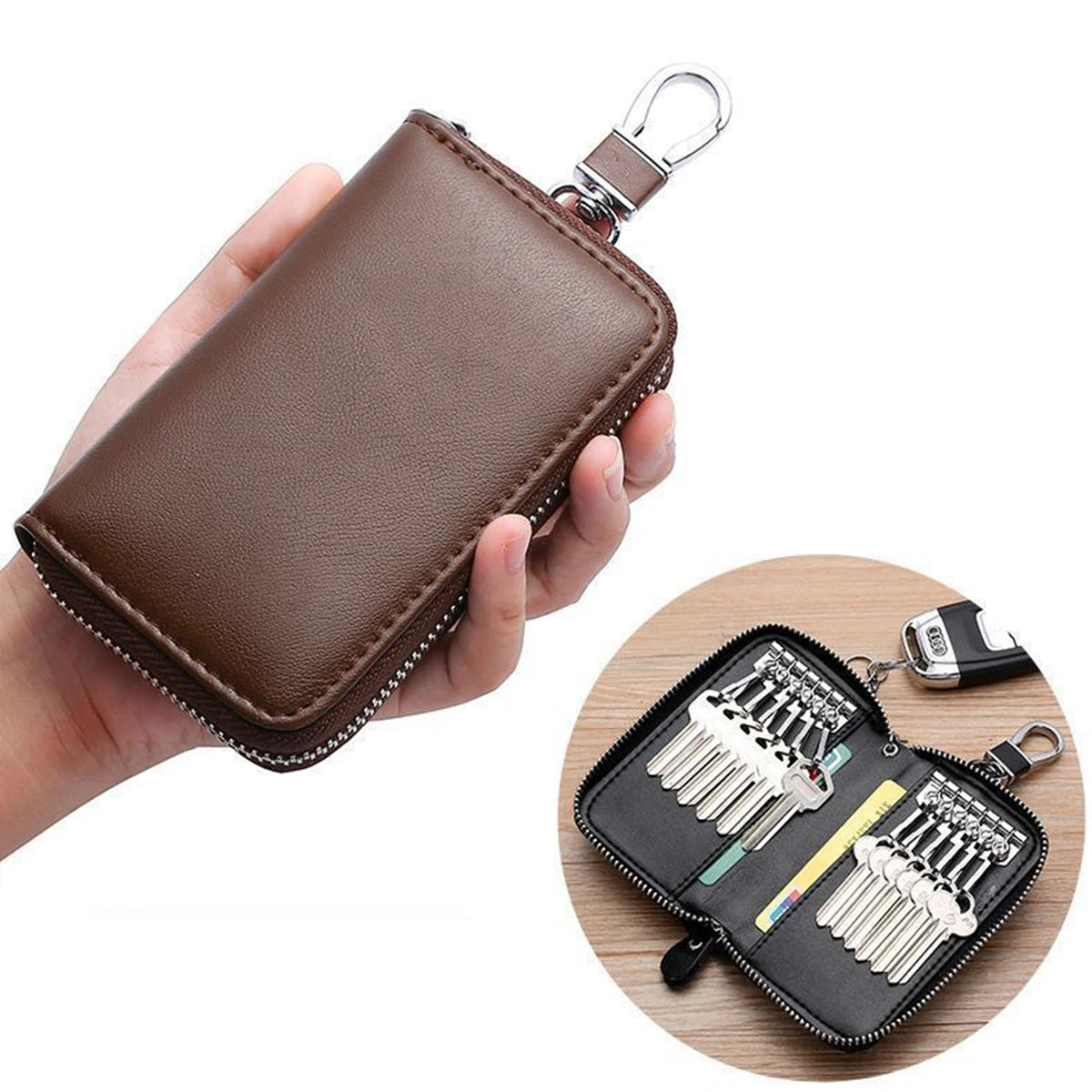 š Shield Your Essentials: The All-Inclusive Portable PU Key Bag & Organizer