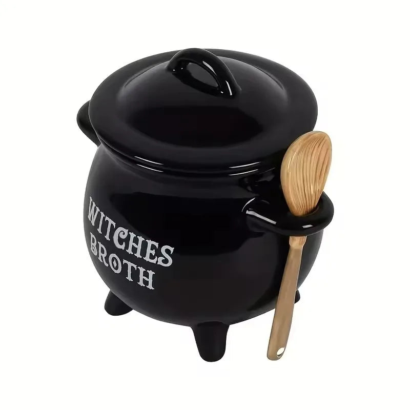 Halloween | Witches Brew Cauldron Mug with Lid – Magic Cookie & Sugar Jar