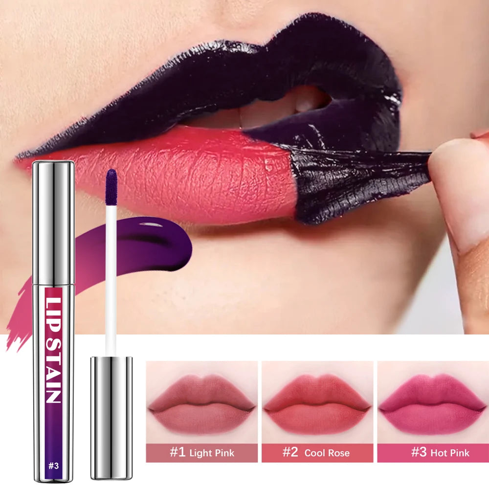 3pcs Peel-Off Lip Stain Set – Long-Lasting, Waterproof & Transfer-Proof