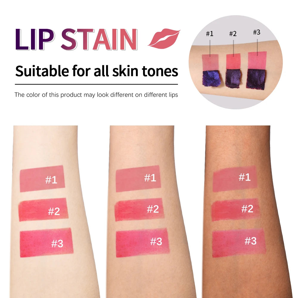 3pcs Peel-Off Lip Stain Set – Long-Lasting, Waterproof & Transfer-Proof
