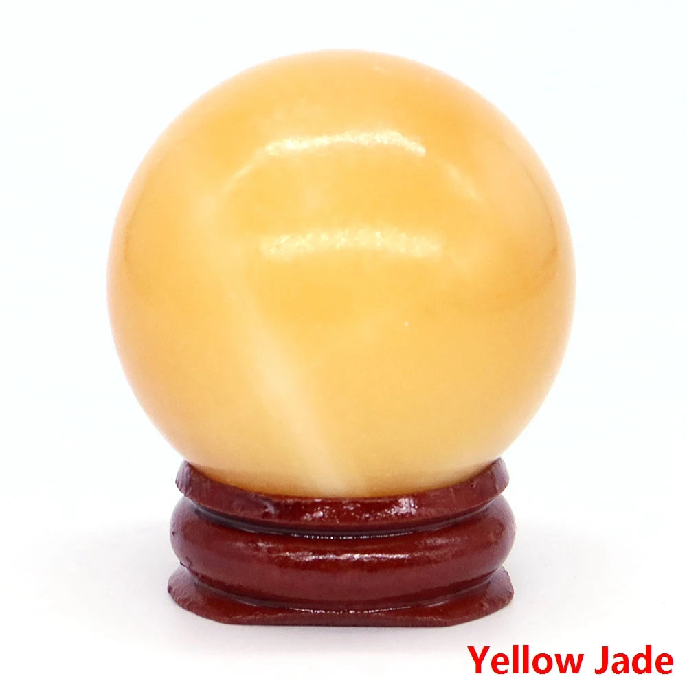 Halloween | 40MM Halloween Crystal Sphere – Natural Gemstone Energy Ball with Wooden Stand