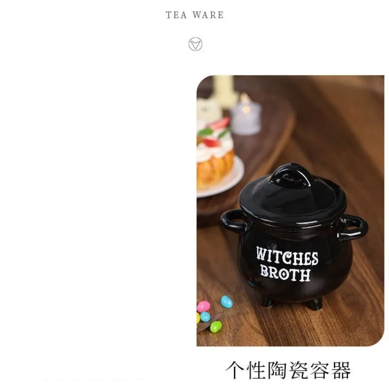 Halloween | Witches Brew Cauldron Mug with Lid – Magic Cookie & Sugar Jar