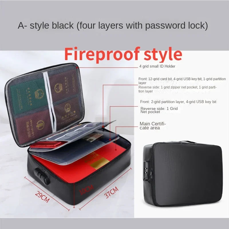 Fireproof & Waterproof Document Storage Bag
