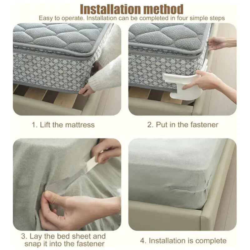 4PCS Invisible Heavy Duty Bedsheet Corner Tightener Clips Mattress Straps for All Sheet Sizes Non-Slip Holders Secure Bed Sheets