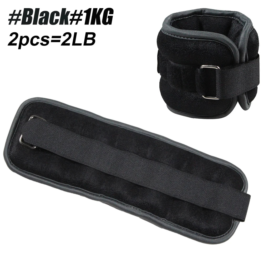 1Pair Adjustable Ankle & Wrist Weights (0.5Kg/1Kg) - Neoprene Leg Arm Straps for Running, Yoga - Strength Training for Women Men