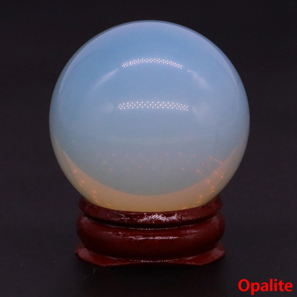 Halloween | 40MM Halloween Crystal Sphere – Natural Gemstone Energy Ball with Wooden Stand