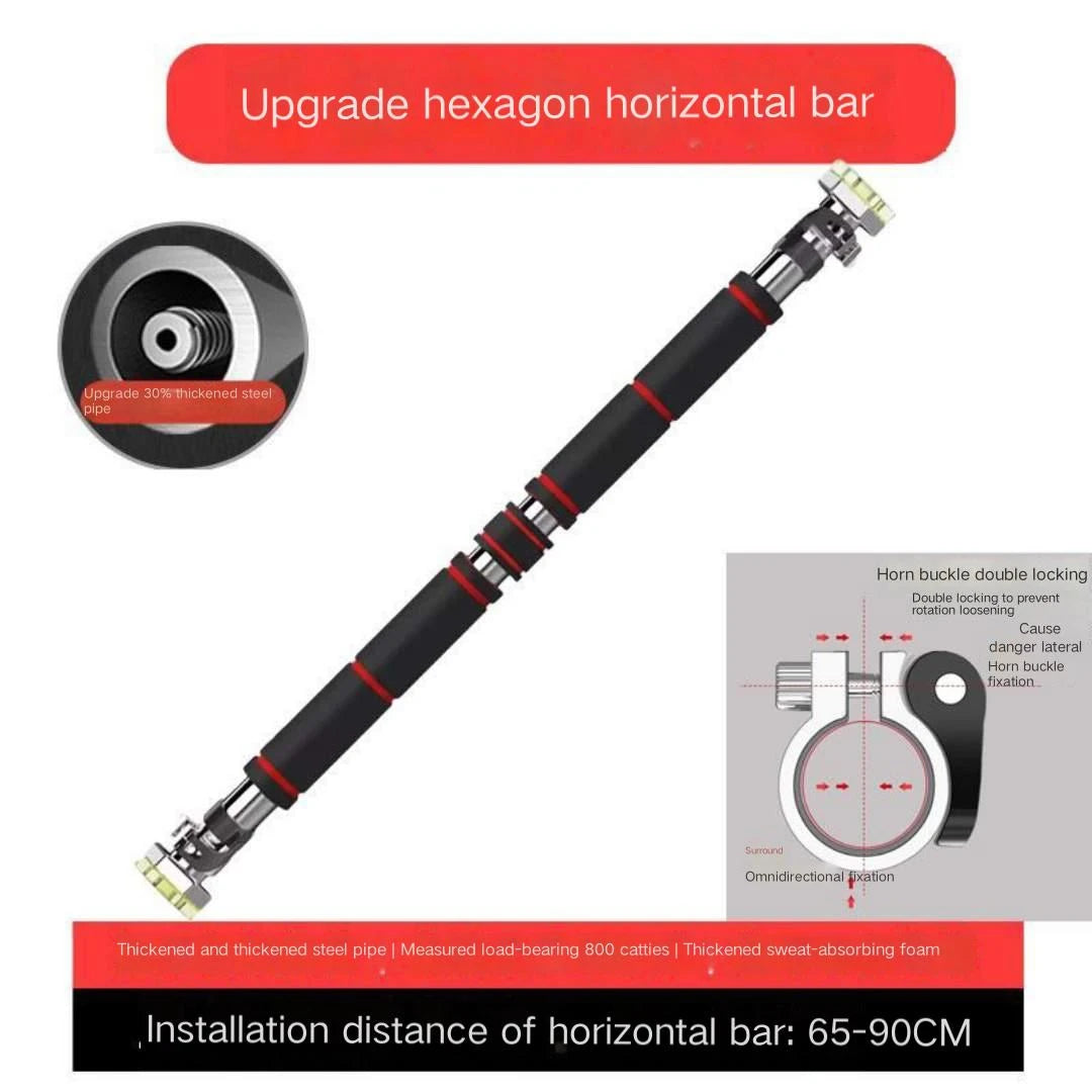 Indoor Door Pull-Up Bar – Secure Anti-Rotation Lock Design for Home Fitness