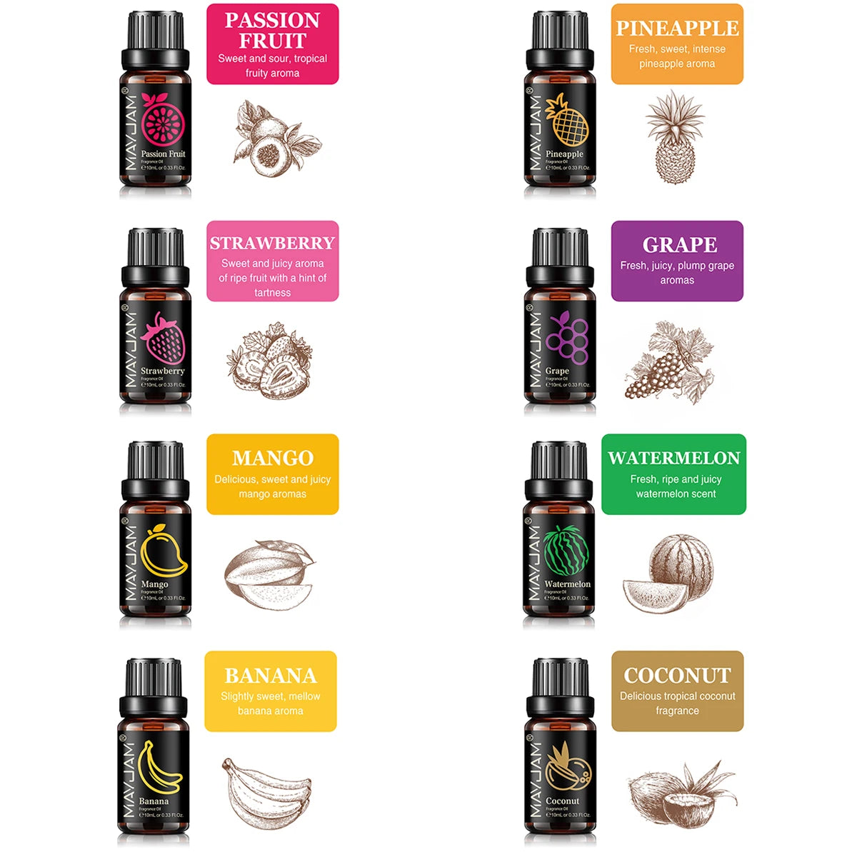 Fragrance Oils Set 8Pcs Gift Box