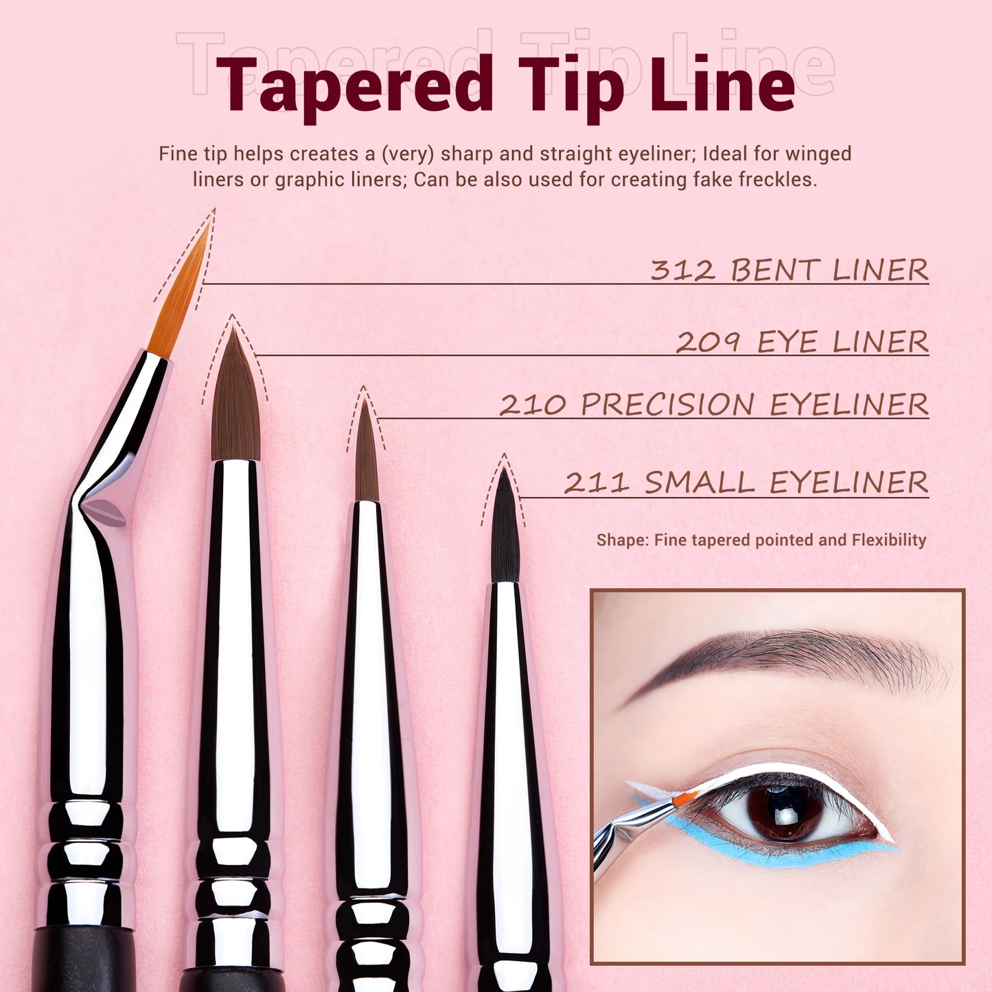 11‑Piece Professional Eyeliner Brush Set