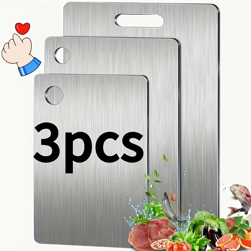 đȘ The Trio of Precision: 3-Piece Stainless Steel Cutting Board Set