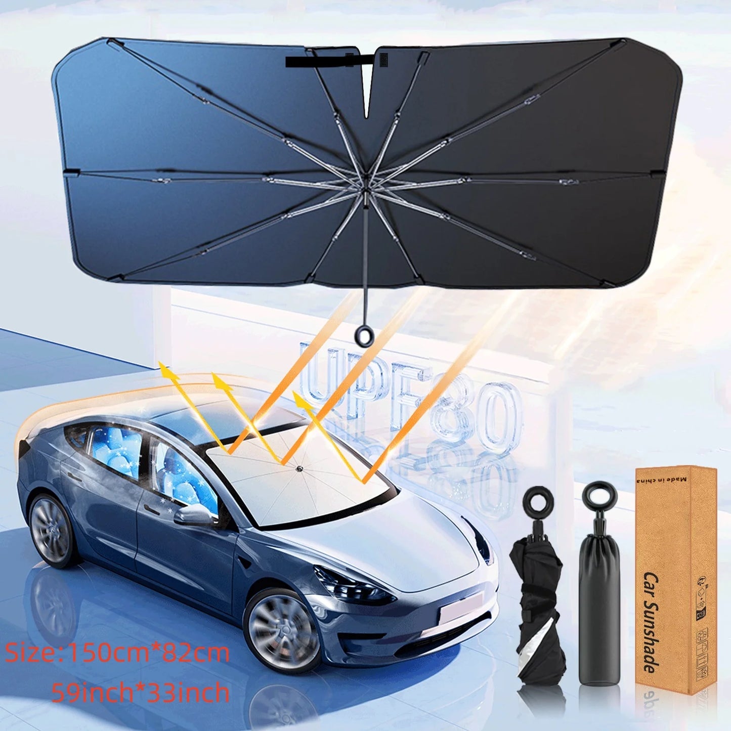 ☀️ Cool Comfort on Every Drive: The Upgraded Car Windshield SunShade Umbrella
