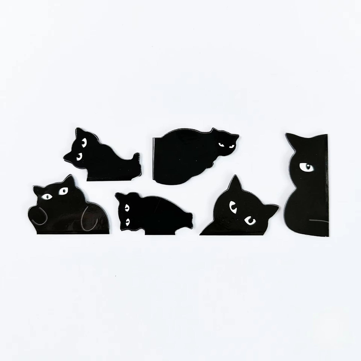 Halloween | Black Cat Magnetic Bookmarks — 6 / 7-Piece Set