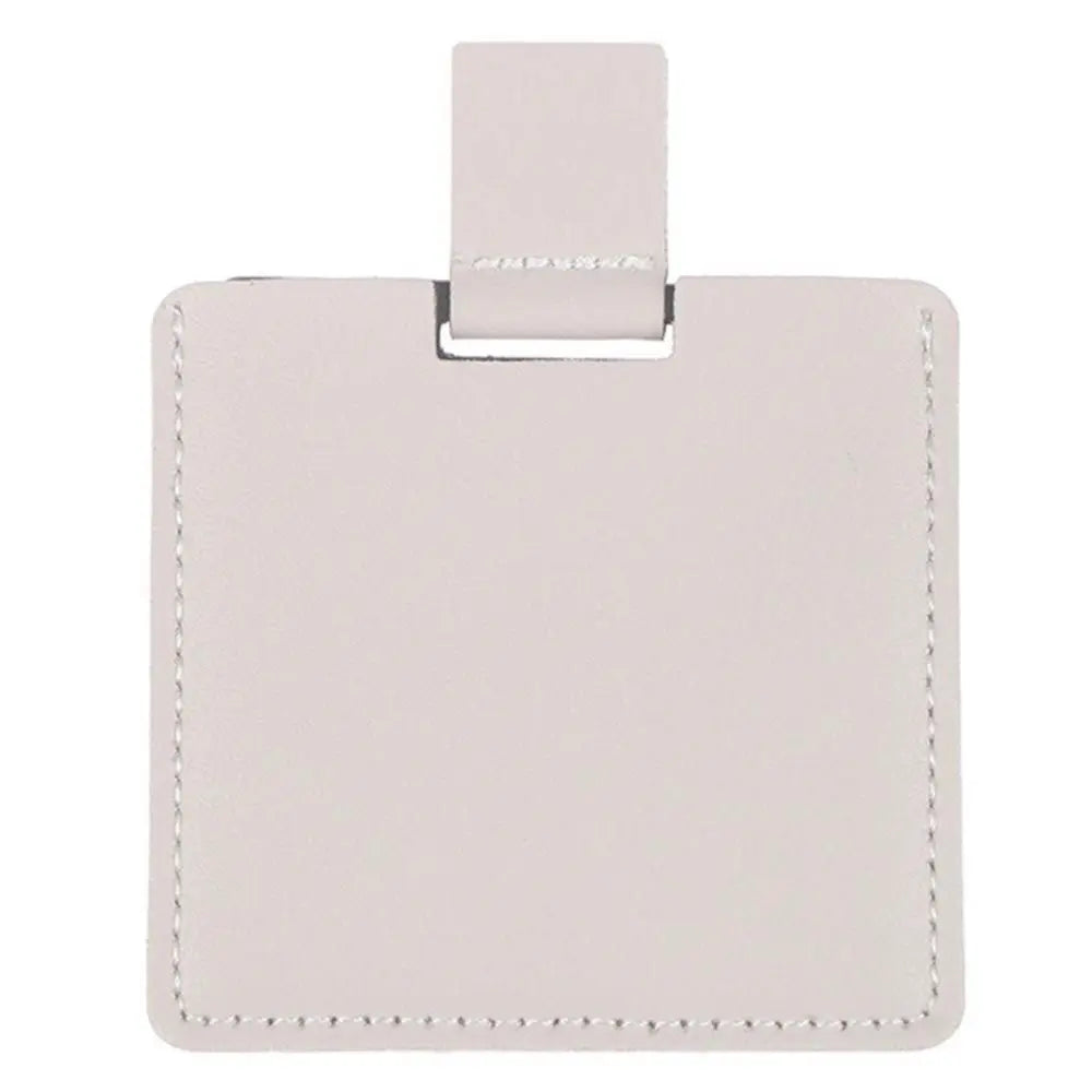 1Pc PU Leather Mini Mirror