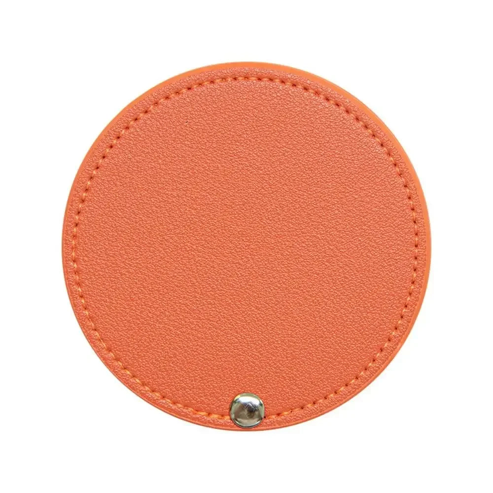 1Pc PU Leather Mini Mirror