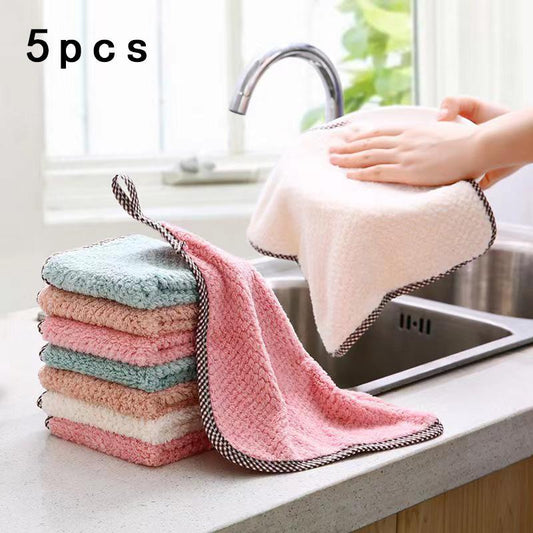 5Pcs Random Color Kitchen Cleaning Towl