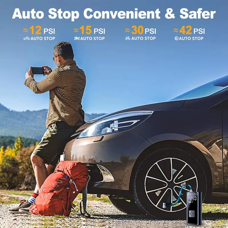 🚗 Power Your Journey: The 150PSI Wireless Portable Car Air Compressor