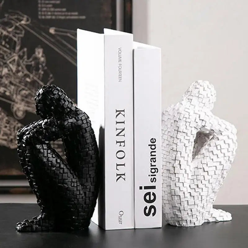 Nordic Thinker Abstract Statue Figure Miniatures Mosaic Resin Sculpture Figurines for Interior Modern Crafts Home Decoration