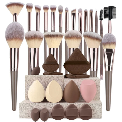 🎨 The Flawless Canvas: Premium Multi-Piece Cosmetic Brush & Kabuki Set