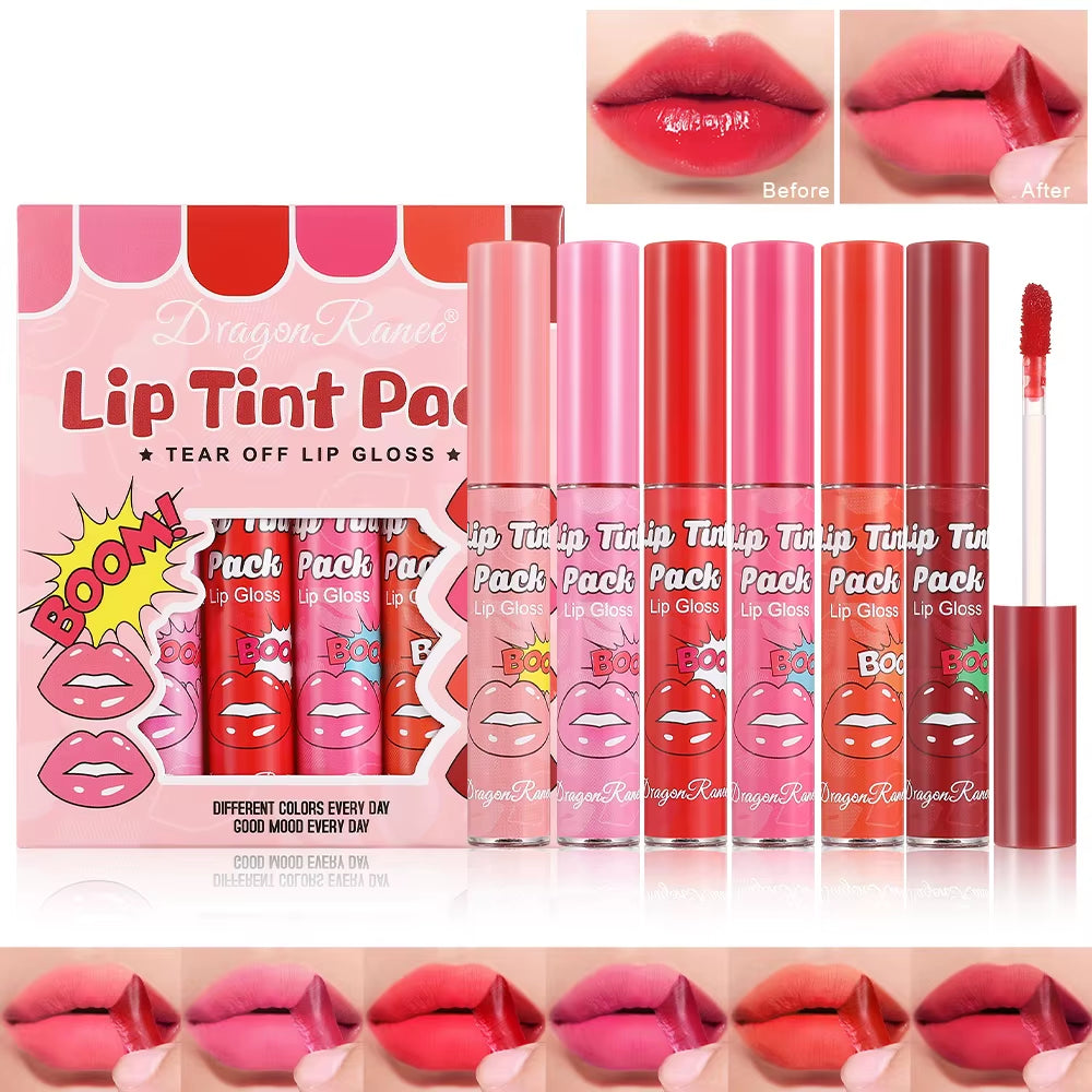 Tear off Lipstick Lipstick Moisturizing and Moisturizing Lipstick Lipstick Film Tear off Lipstick Lipstick Waterproof and Color Fast Lipstick Lipstick Case