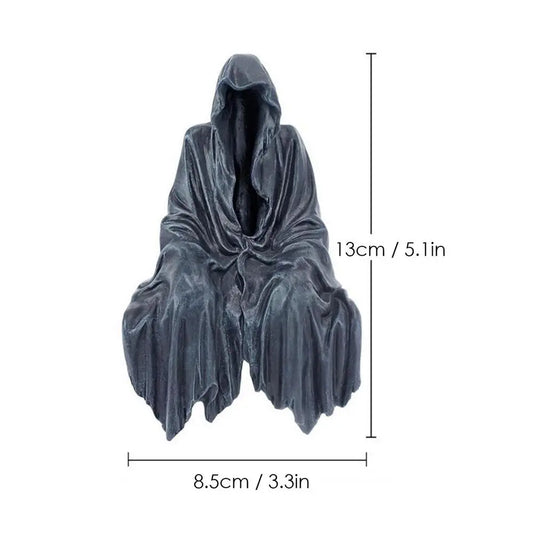 Grim Reaper Faceless Ghost Resin Statue Hell Messenger Ghost Sculpture Halloween Ornament Tabletop Figurines Home Party Decor