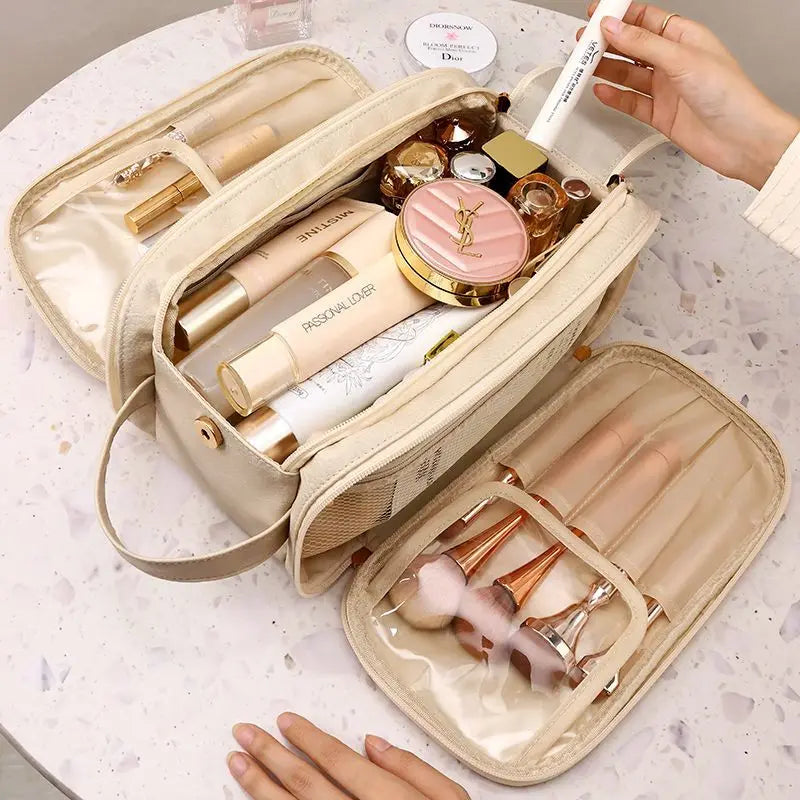 Multifunctional PU Leather Makeup Bag