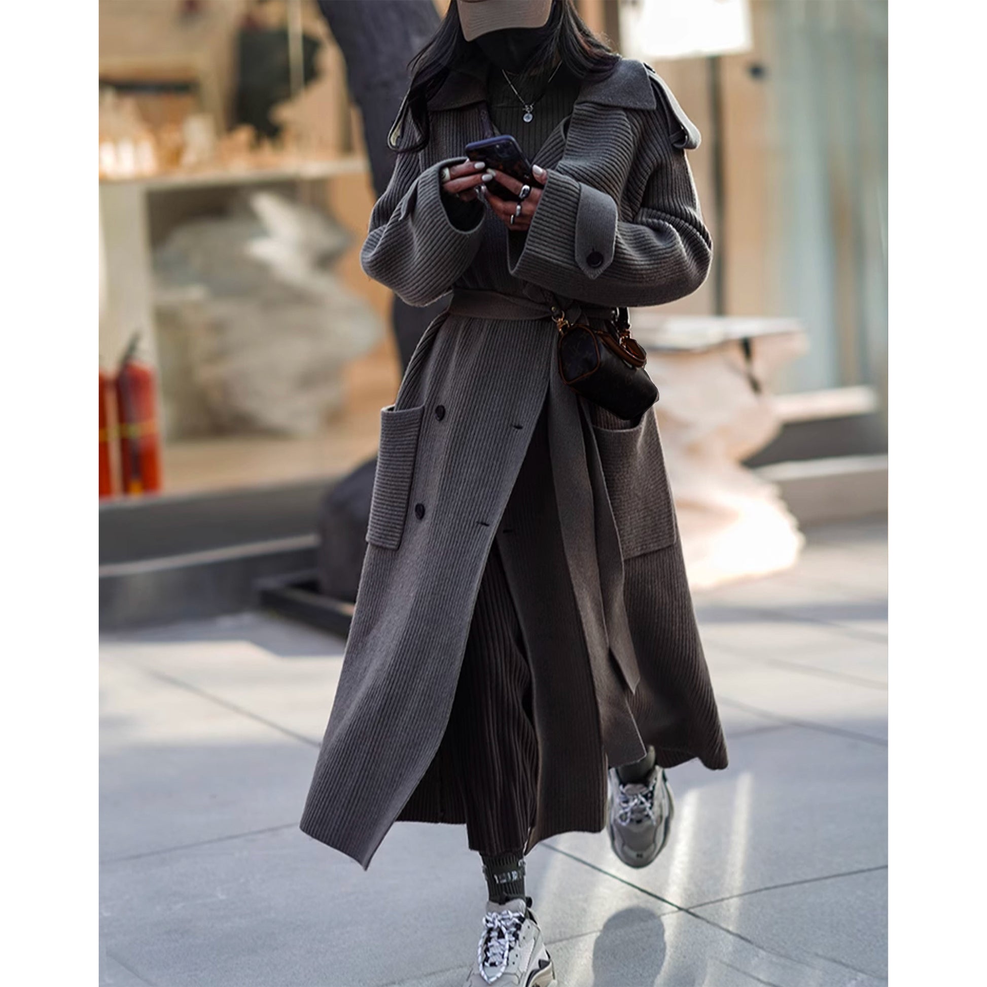 WiNter High-End Thickened Long Heavy-Duty Windbreaker Sweater Jacket