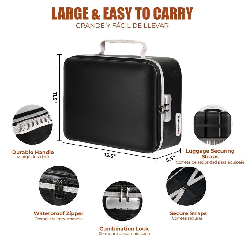 Voncabay Fireproof Document Bag with Lock