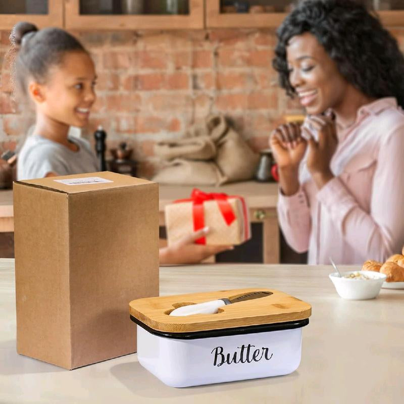 Butter Dish with Lid and Butter Curler Knife