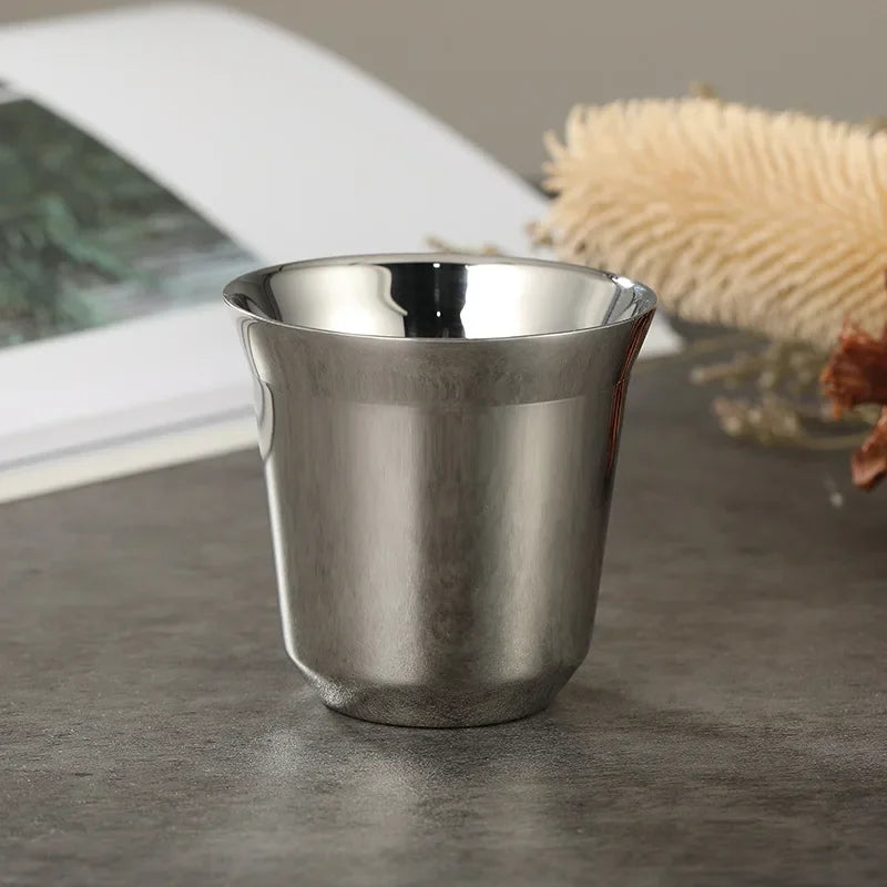 ☕ The Espresso Essential: 80ml Double-Wall Stainless Steel Mini Coffee Cups