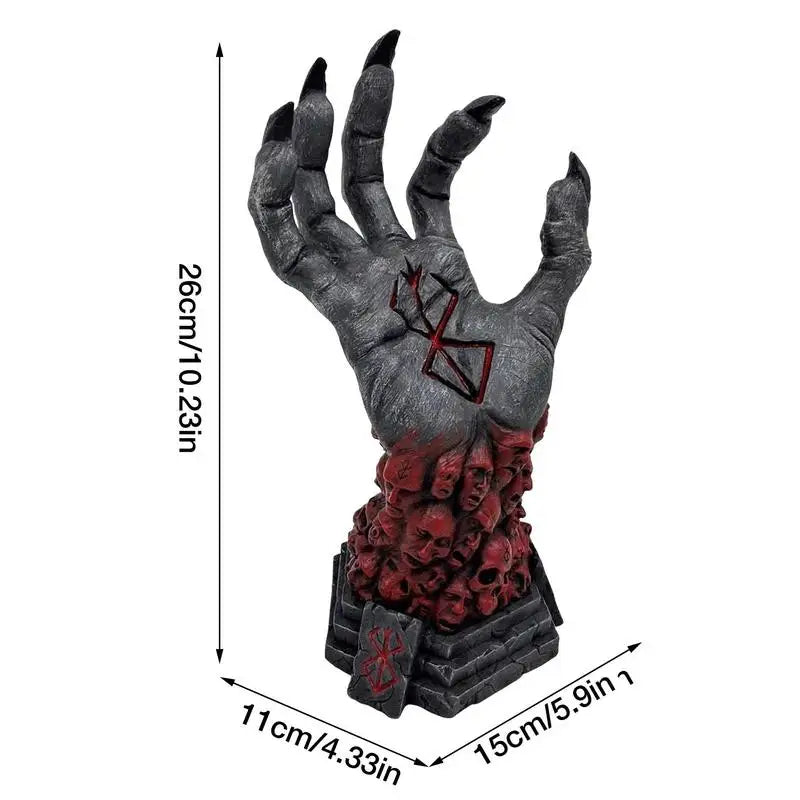 Berserk Figure Hand of God Statue Anime Handcraft Resin Ornament Halloween Skeleton Figurine Craft Desk Decoration Scary Decor