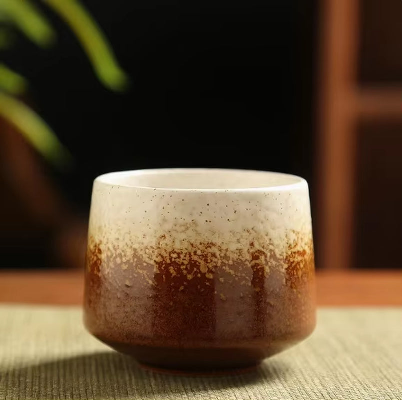 🍵 The Rustic Ritual: Vintage Coarse Pottery Ceramic Coffee & Tea Cup