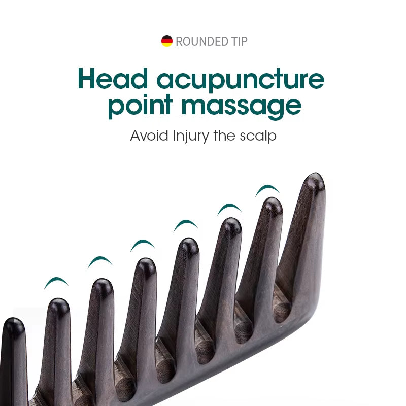 MR.GREEN Natural Wood Wide-Tooth Comb – Gentle Care for Healthy Hair