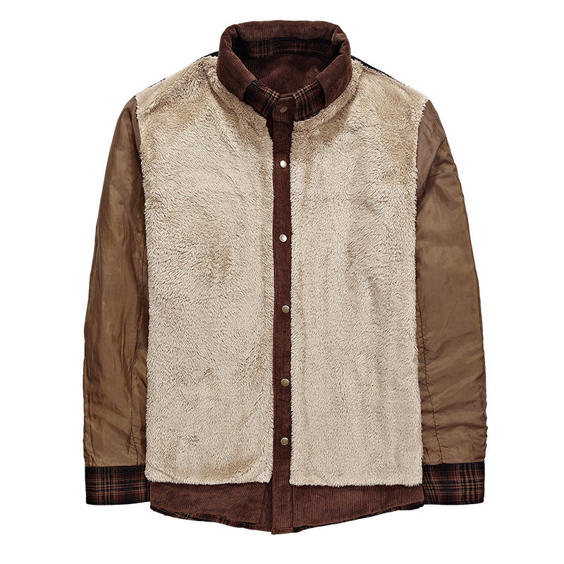 🛡️ The Rugged Guardian: Men’s Thicken Warm Fleece-Lined Plaid Jacket