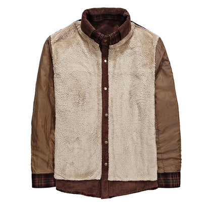 🛡️ The Rugged Guardian: Men’s Thicken Warm Fleece-Lined Plaid Jacket