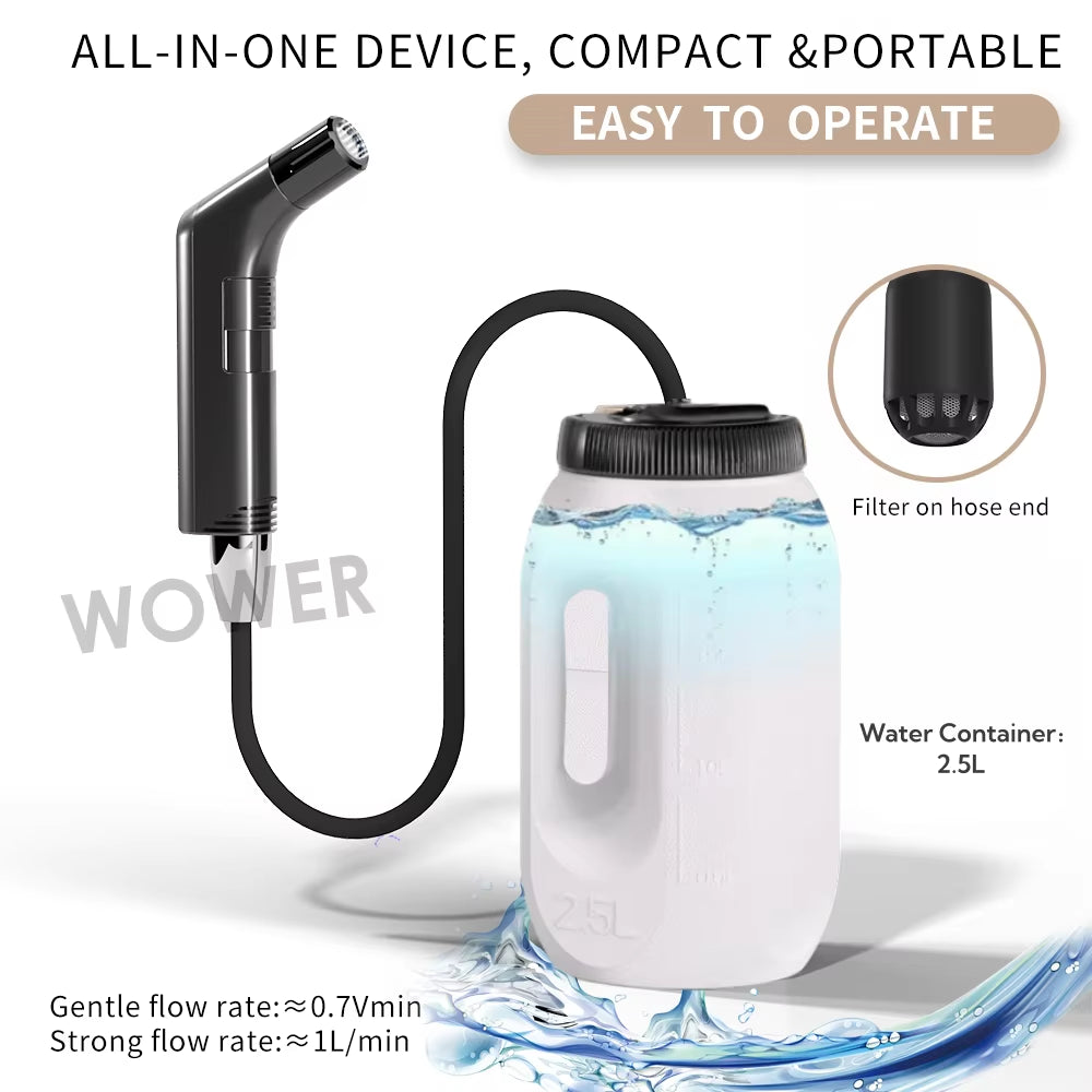 💧 Freshness on the Go: The 2.5L Portable Electric Travel Bidet
